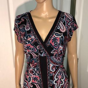 INC Petite Black Print Dress P/L